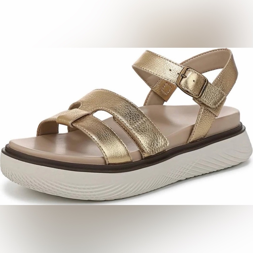 Vionic Solana Gold Metallic Platform Sandals Orth… - image 1